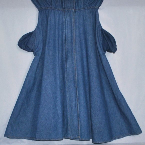 Vintage 90s Denim Long Sleeve Midi Dress Size 9/10 - Picture 5 of 10